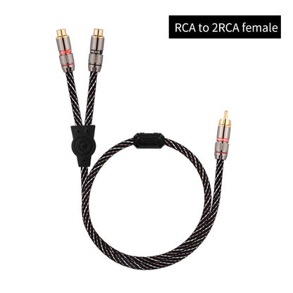 YYTCG HIFI rca to 2rca audio cable 6N OFC Subwoofer Y Cable RCA 1 Male to 2 Male Audio cable for Speaker,DVD, TV, Amplifier