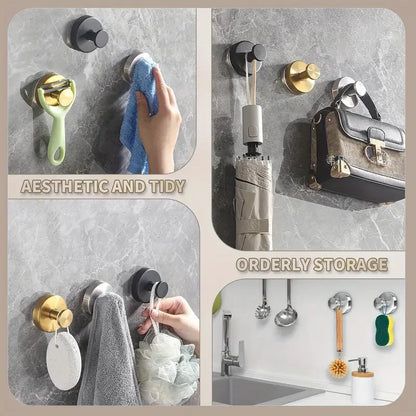 Stainless SteeHeavy Duty Suction Cup Hooks – No Drill Wall Mount for Shower, Bathroom, Kitchen Holds 6.8KG on Glass/Mirror/Tile