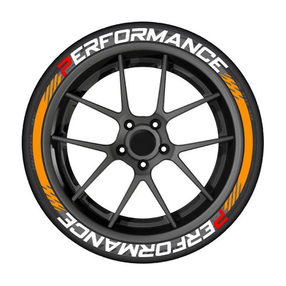 8Pcs/Lot Car Tire Decor Stickers Car Tuning Universal 3D Permanent PVC Joined Stickers Automotive Label Letters for Performance