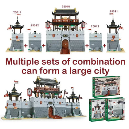 DECOOL Three Kingdoms Camp Watchtower Building Blocks Ancient Main City Ancient Warships Military Bricks Toys For Boys Kid Gifts