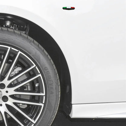 Limited Edition Italy National flag Aluminium Adhesive Emblem Rear Trunk Badge Fender Sticker Body Decal car emblem