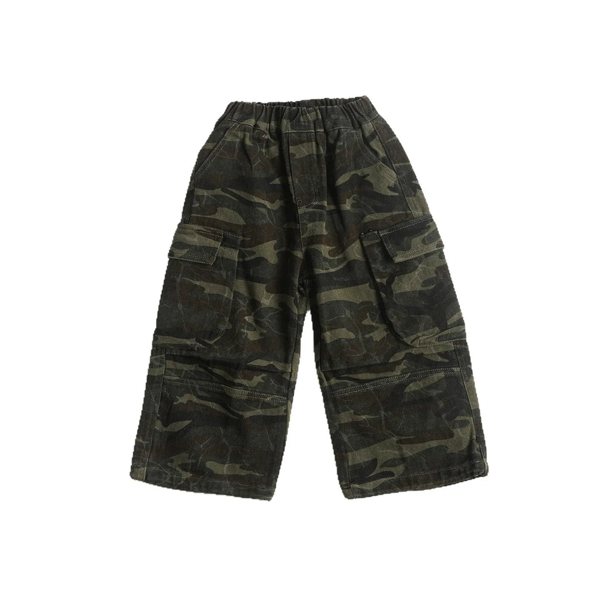 Autumn New Boys Handsome Wide Leg Casual Pants 2025 Children Clothing Boys Fashionable All Match Camouflage Cargo Pants