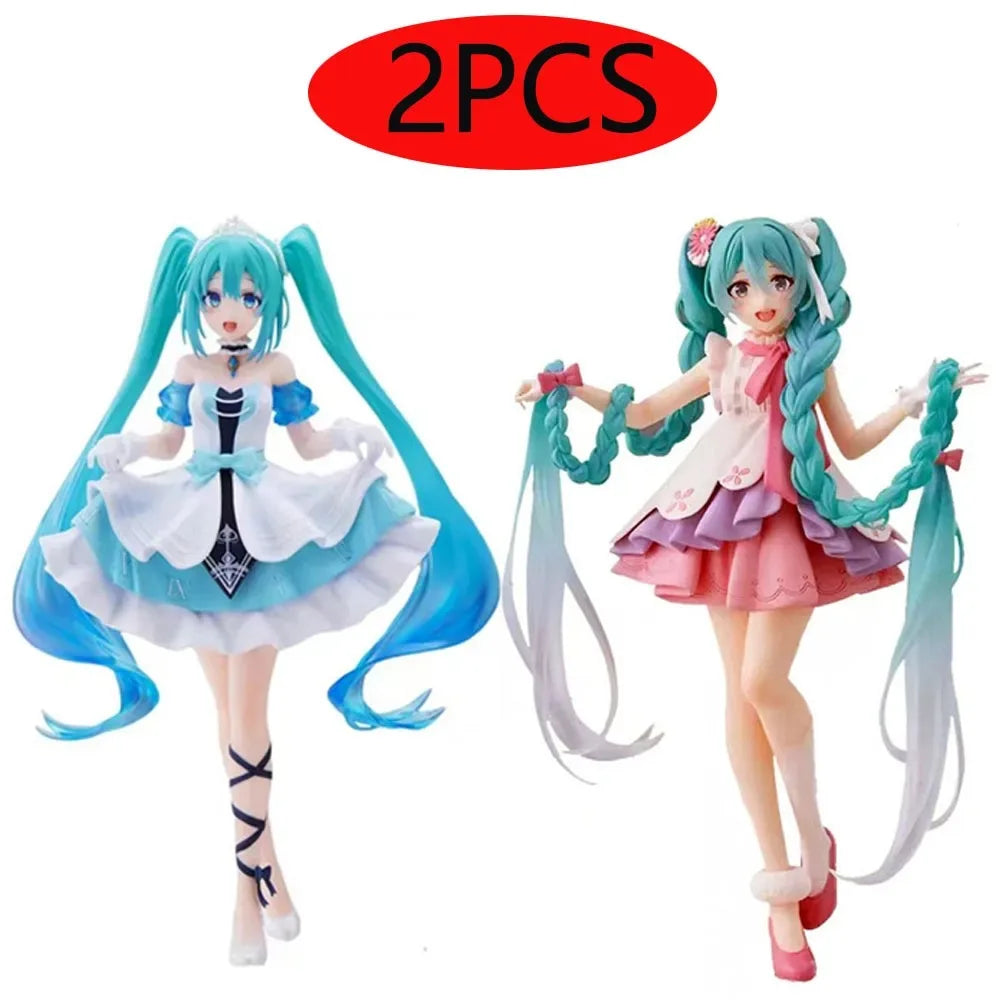 Anime Figure Wedding Dress Action Figures Kawaii Swimsuit Vocaloid PVC Collectible Model Toys Girl Gift