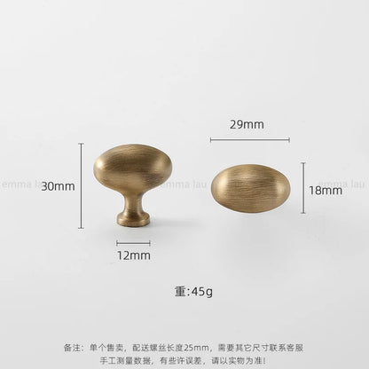 Light Luxury Brass Furniture Handles Retro Long Strip Cabinet Handles Round Door Drawer Knobs Kitchen Wardrobe Cupboard Pulls