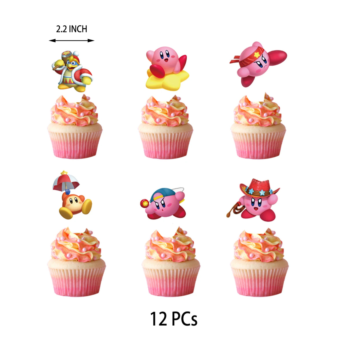 Hot kawaii Star Kirby Birthday Party cutlery plate Disposable Banner Cake Topper Hanging Flag Kirby‌ Balloon Birthday Decoration