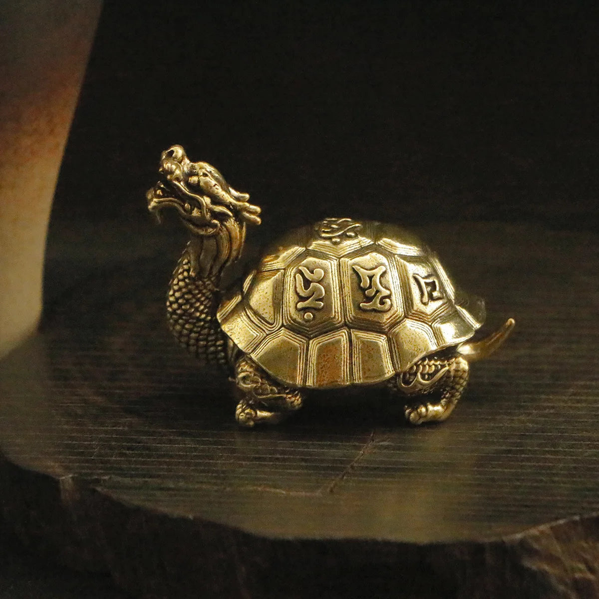 1 New Creative Dragon Turtle Incense Burner Ornaments Xuanwu Zen Office Desk Incense Seat Copper Ornaments