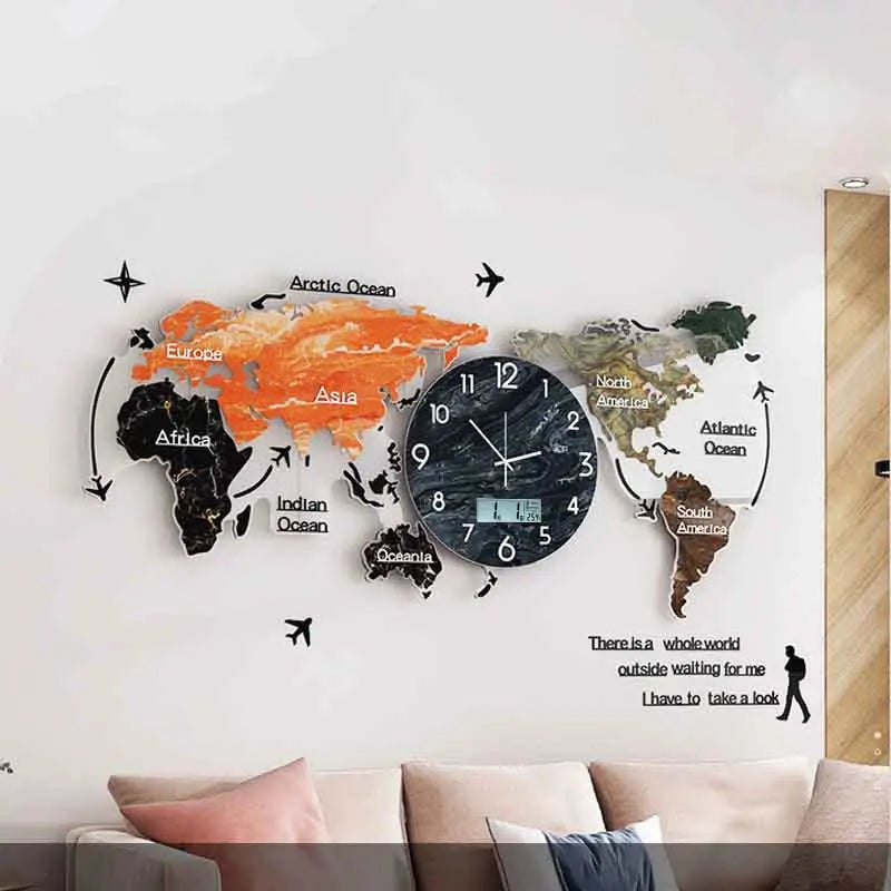 Luxury Led Silent Wall Clock Battery Powered Large Digital Wall Clock Wall Decoration Products Living Room Furniture for Rooms