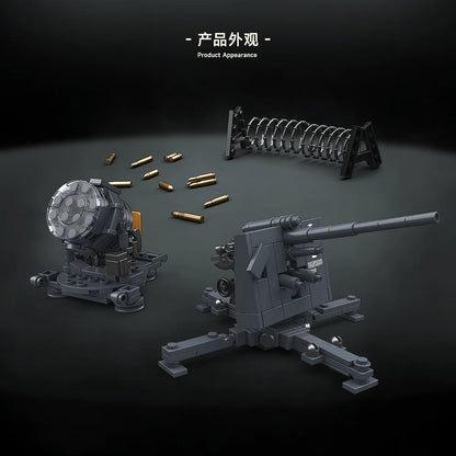 Cannon Vehicle Building Blocks Sw36 Searchlight/Flak37 Anti-Aircraft Gun Model Assembly Toy Gift