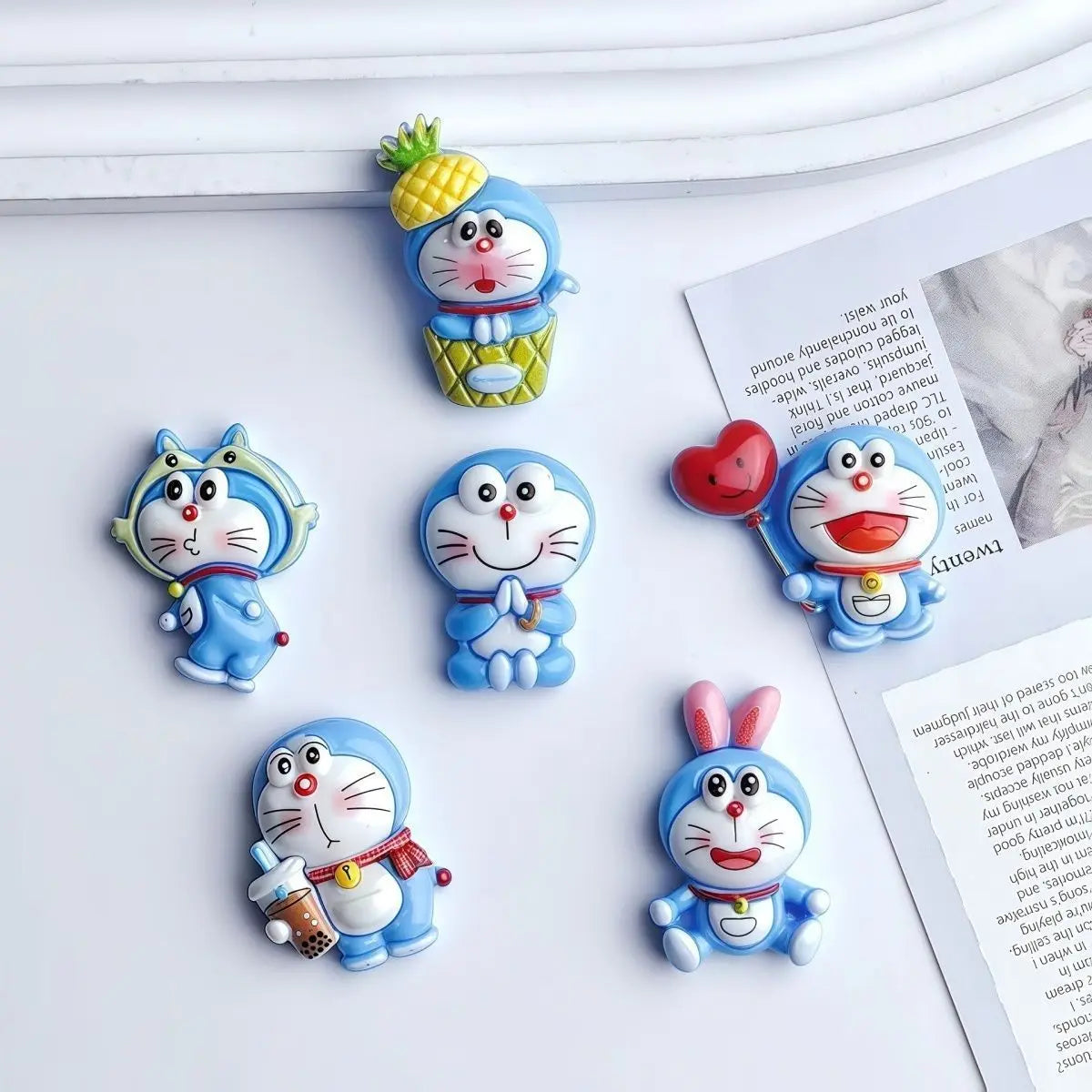 Doraemon mini accessories cute cartoon DIY hair clips, fridge magnets, phone cases, resin accessories, fun and creative