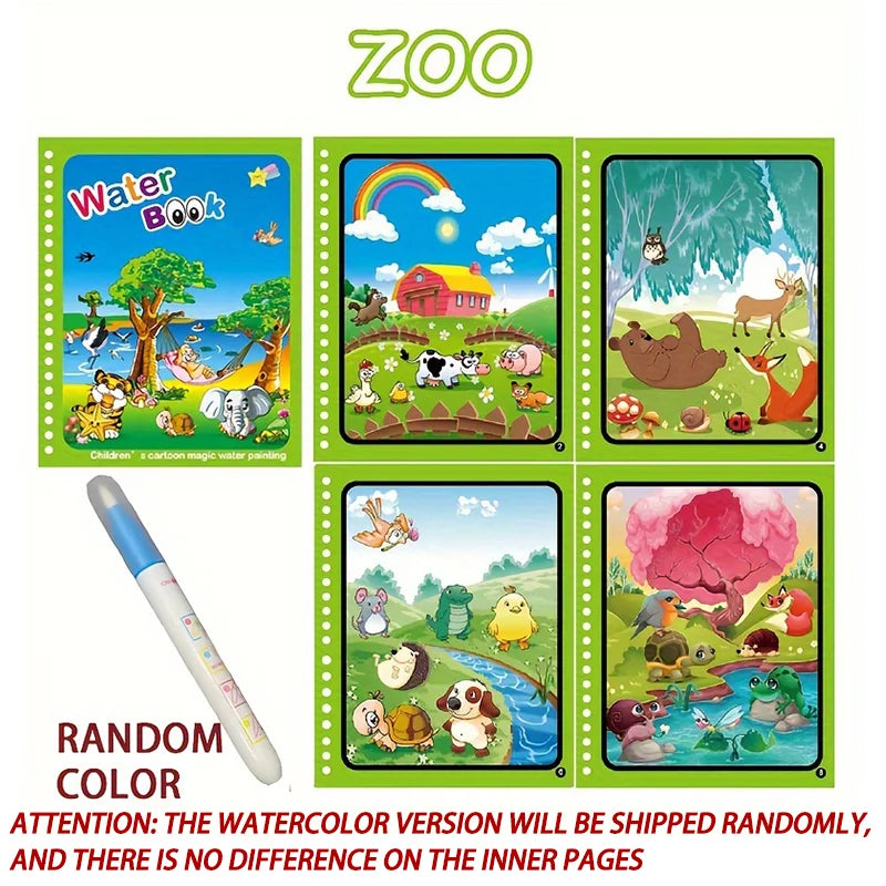 1pcs Magical Book Water Drawing Montessori Toys Reusable Coloring Book Magic Water Drawing Book Sensory Early Education Toys