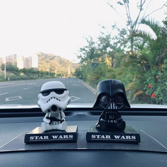 Stars Warsed Cute Cartoon Creative Car Ornament Shaking Head Doll Desktop Auto Interior Decoration Figurine