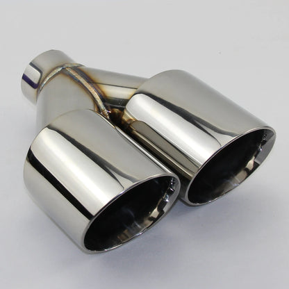 Car Accessories Stainless steel welded Y-type double outlet straight edge exhaust pipe tail throat