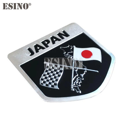 Car Styling Japan National Flag 3D Metal Chrome Aluminium Alloy Decorative Emblem Adhesive Badge Sticker Decal Auto Accessory