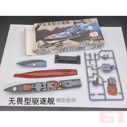 4D Assembled Warship Model 8-piece Set Dreadnought Destroyer Typhoon Class Submarine Hovercraft Toy Boat
