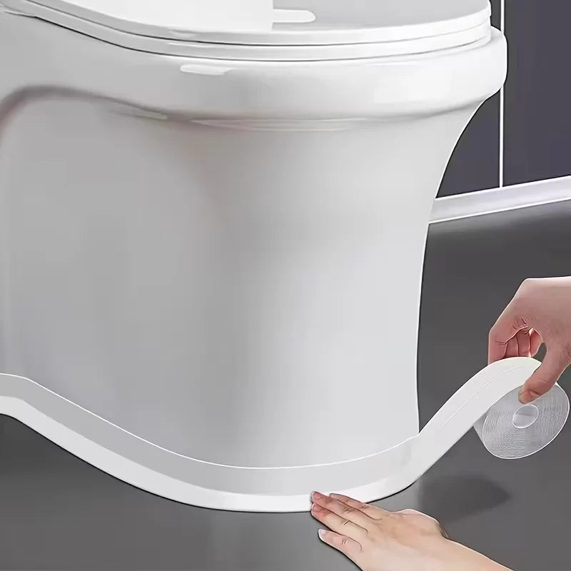 1m/3.2m PVC Waterproof Sealing Tape for Bathroom Sink, Shower, Bathtub and Toilet - Self Adhesive Wall Sticker