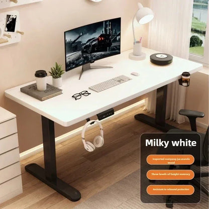 Solid Wood Electric Lifting Desk, Intelligent Computer Desk, Adjustable Gaming Desk, Home Learning and Office Desks, Workbench