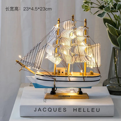 Wooden Sailboat Model Handcrafted Coastal Nautical Decor Table Centerpiece For Living Room Office Desk Gift For Adults And Teens