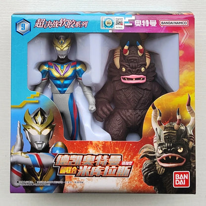 Bandai Original Ultraman TrigaTiga Galaxy Dynasel Vin Super Showdown Monster Golbadada Set Box Soft Plastic Doll Children's Gift