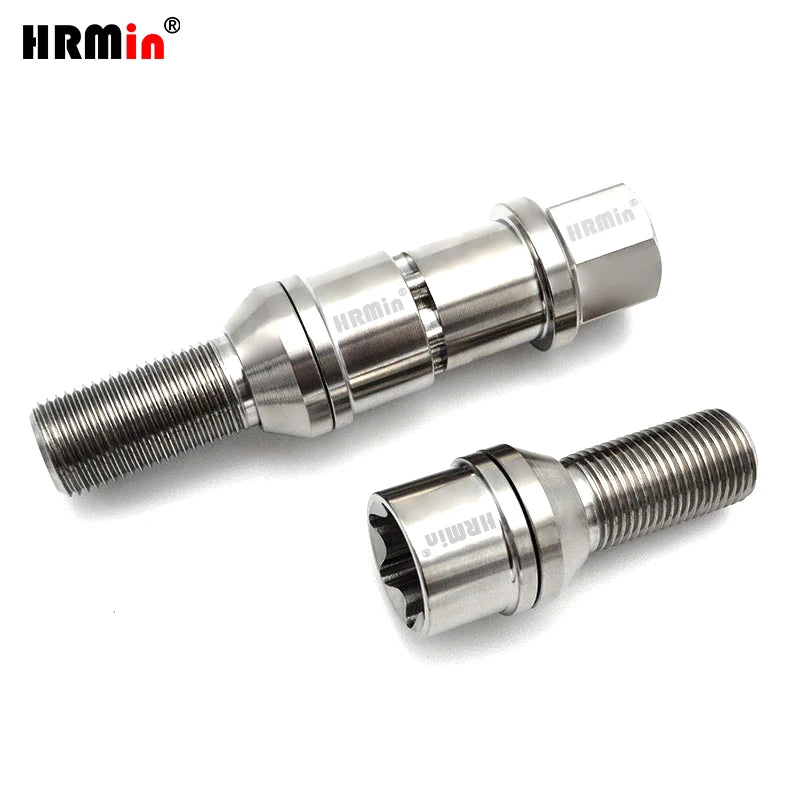 HRmin Gr5 Titanium Wheel Bolt M12/M14x1.25/1.5x28mm-45mm for European Cars Torx Socket Free Cone Washer