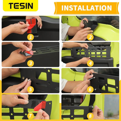TESIN Trunk Window Tailgate Storage Rack for Suzuki Jimny JB74 2 door 2019 2020 2021 2022 2023 2024 2025 Rear Shelf Accessories