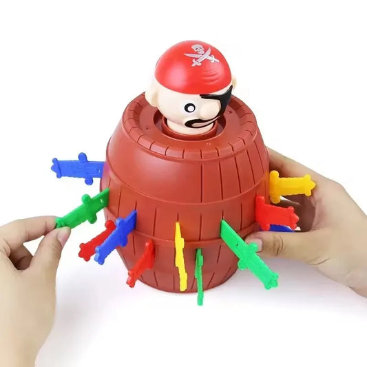 Pirate Barrel Game Interactive Pop-Up Pirate Toy Bucket with Swords Puzzle Action Game Party Game Tabletop Entertainment