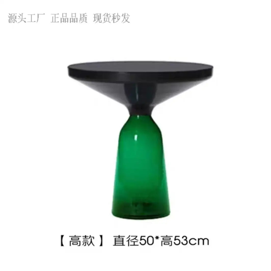 Modern Light Luxury Glass Coffee Table Creative Living Room Balcony Colorful High-end Table on The New Nordic High-end