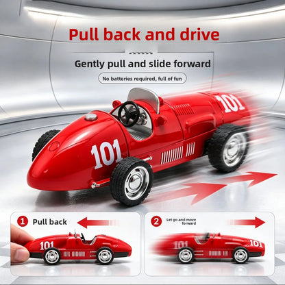 1/36 Retro F2 Racing Car Diecast Alloy Model, Pull Back Toy Car, Drop Resistant Mini Car Ornament, Collectible Gift for Boys