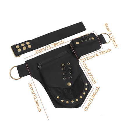 Fashion Cotton Belt Waist Packs Multi-functional Adjustable Strap Phone Pouch Travel Vintage Crossbody Bag Outdoor
