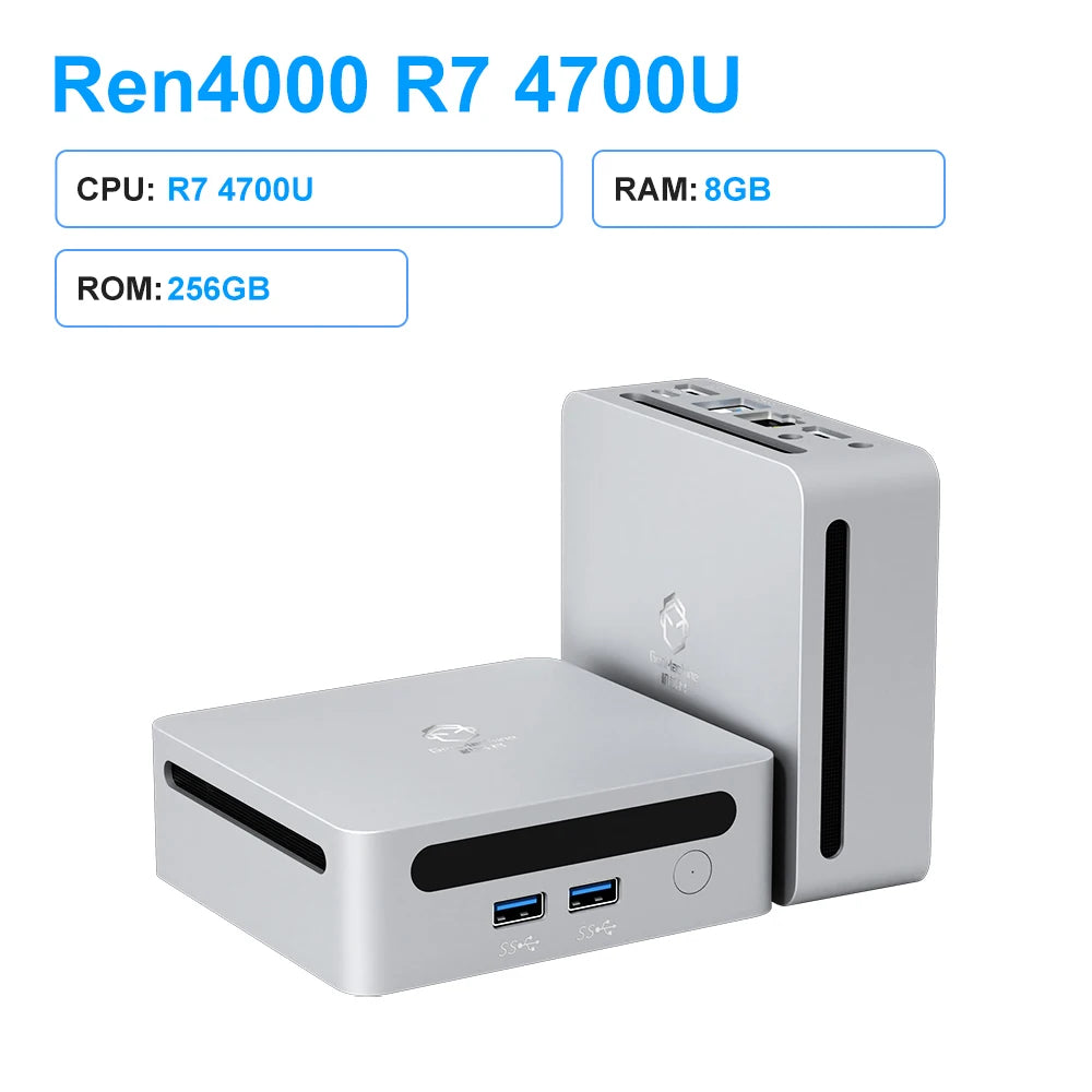 GenMachine New Mini PC AMD Ryzen7 4700U CPU 2.0GHz Up to 4.1GHz CPU Support Windows 11 DDR4 max 64GB WiFi6 gaming pc computer