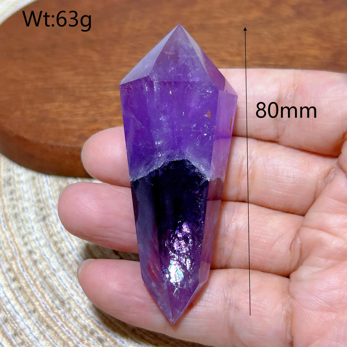 Natural Crystal Two Color Amethyst Double Point Tower Healing Rainbow High Quality Gemstones Energy Home Decorations Gift
