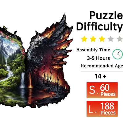 Landscape Theme Wooden Puzzle For Adults, Irregular Animal Shaped Pieces, High-difficulty Magic Puzzle Intellectual Toys