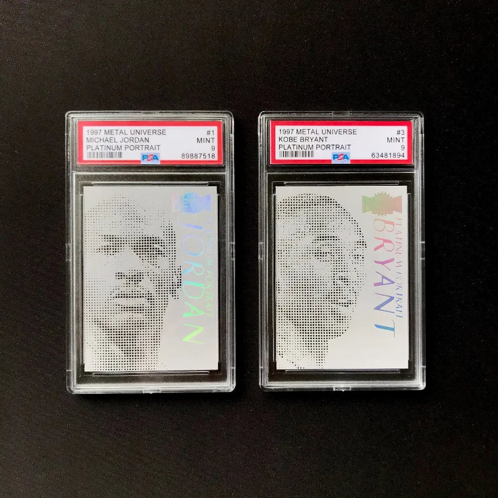 Fan Made DIY 1997 Metal Universe Jordan Kobe Platinum Portrait Replica Design Collectible Basketball Cards Sports Card Hobby