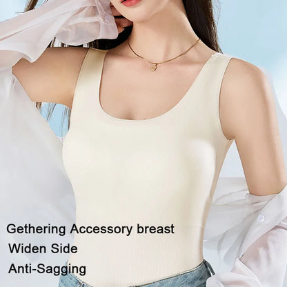 M-4XL For 40-115kg Summer Seamless Camisole Top For Women with Chest Pads Sleeveless Underwear Inner Wear Slimming Tank Tops