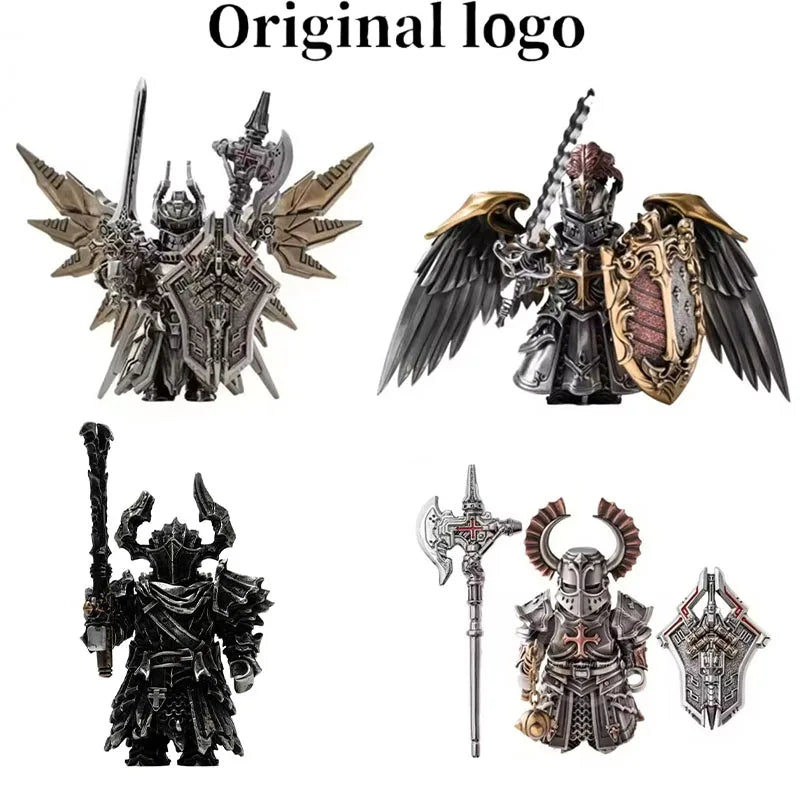 Black Knight Paladin Adjudicator Crusaders Magnetic Detachable Metal Figurine Desktop Decoration Copper Handle Figurine Cultural