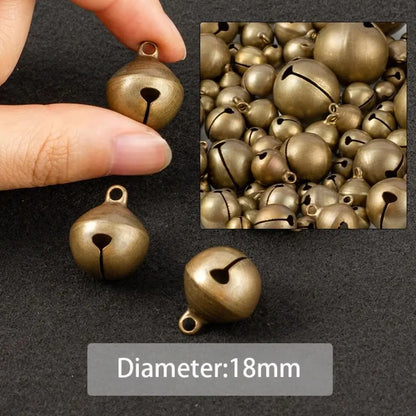 5-50pcs 6/8/10/12/14/16/18/20/25mm Bronze Metal Jingle Bells Loose Beads Festival Party Christmas Decor DIY Crafts Accessories