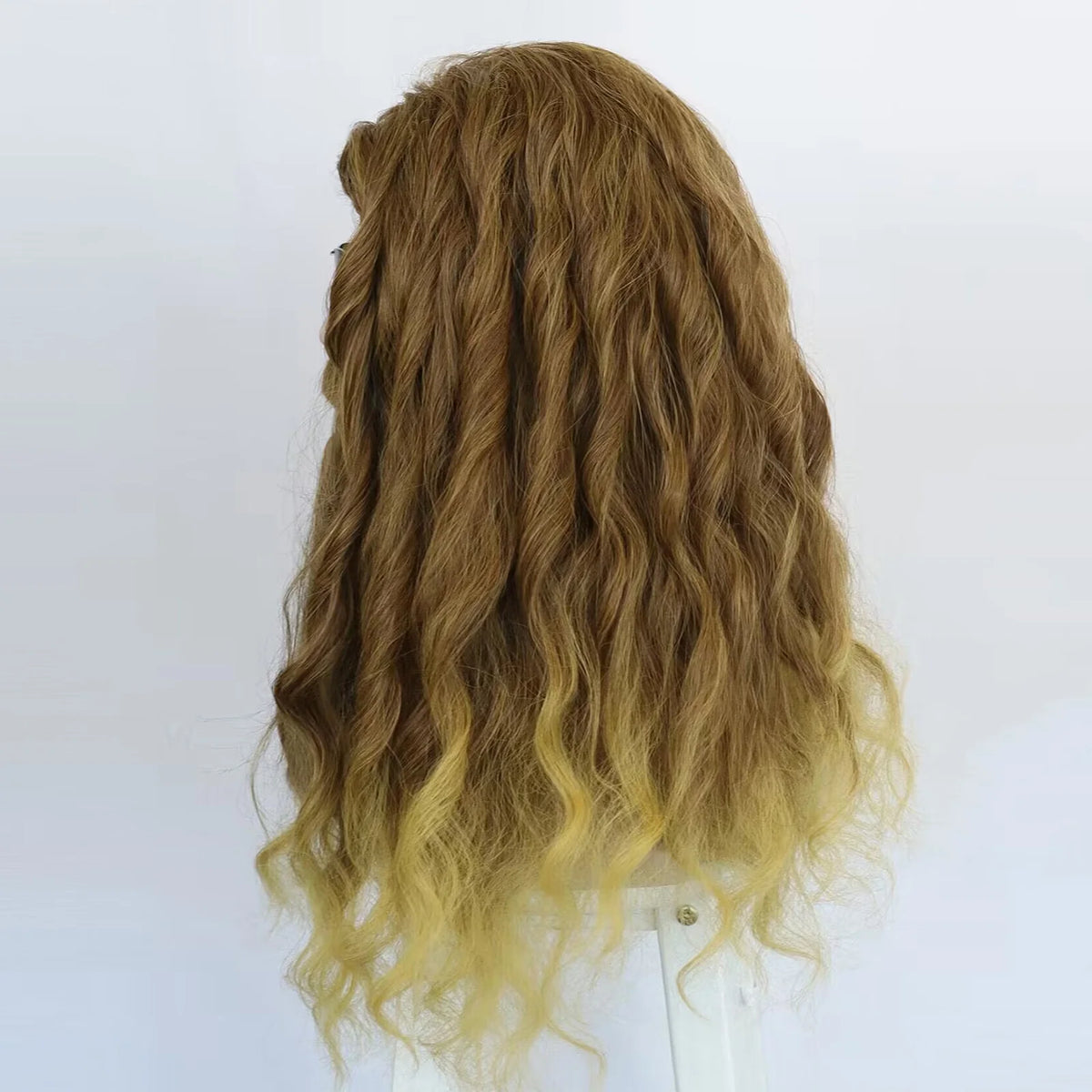 22 Inch Camel Synthetic Hair Wavy Long Thor Odinson Cosplay Wig for Halloween Thanksgiving Day Christmas School