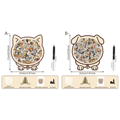Animal Shape Wooden Jigsaw Puzzle With Stand Screwdriver Tools Adult Stress Relief Puzzle Home Desktop Decor Gift