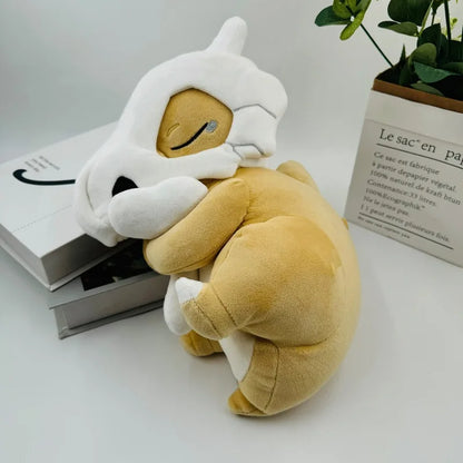 32cm Anime Sleeping Cubone Dinosaur Head Mask Plush Toy Soft Pillow Room Decorative Seat Cushion Cute Companion Comfort Doll