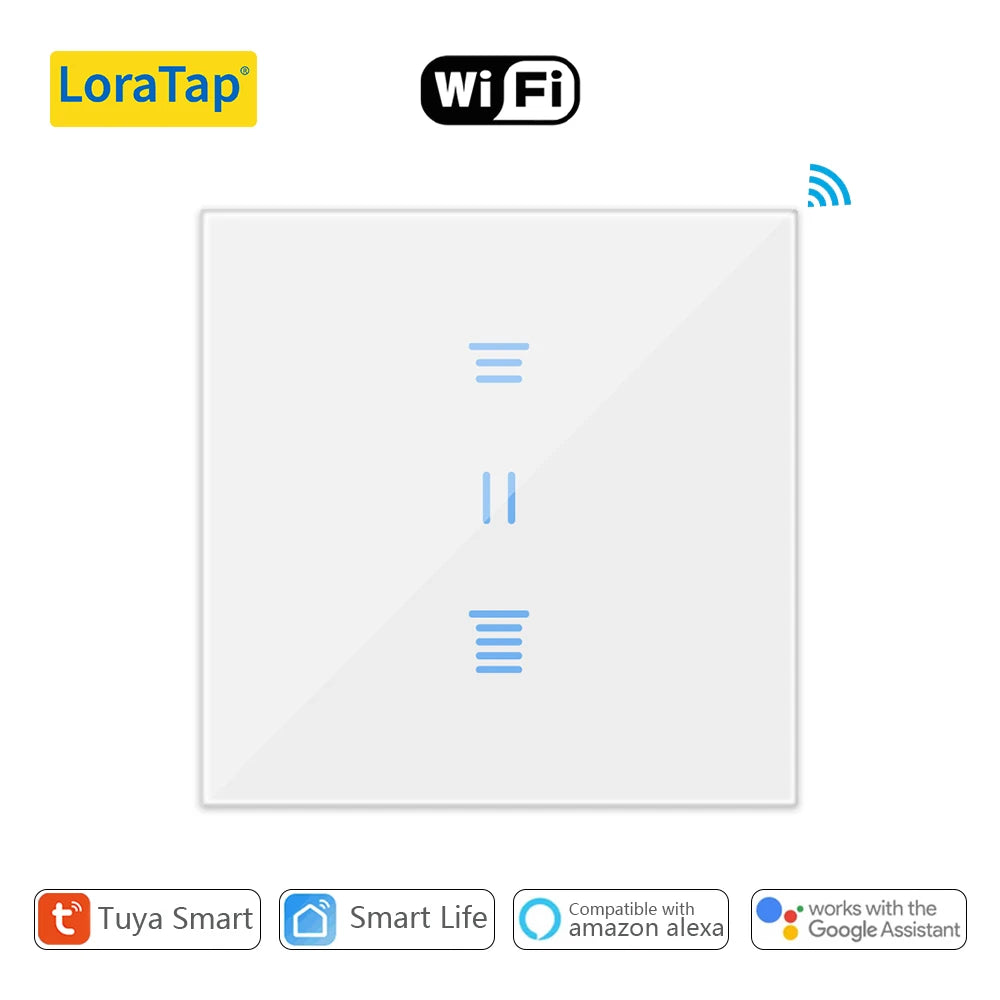 LoraTap Tuya Smart Life WiFi Curtains Blinds Switch Roller Shutters Motor Switch Backlight Style Google Home Alexa Voice Control