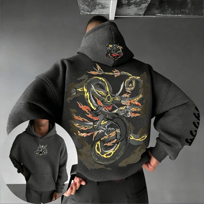 2026 Pokémon Handheld Game Rayquaza Printed Cotton Hoodie Spring/summer New Harajuku Unisex Loose Casual Y2K Parent-child Top