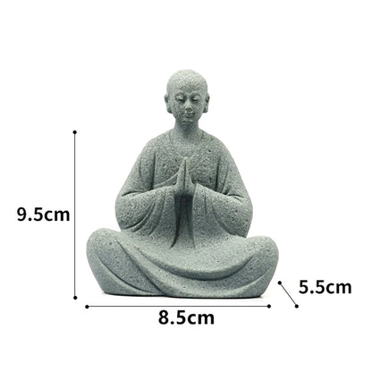 〔White〕Wishing Monk Buddhist Micro Landscape Stone Fish Tank Moss Landscaping Zen Oriental Aesthetics Garden Ornaments