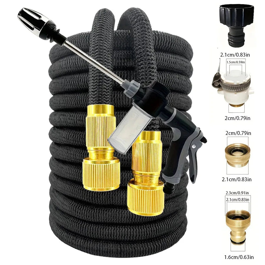 Expandable Garden Hose 25FT-150FT Magic Water Pipe for Home Garden Daily Watering High-Pressure Car Wash Cleaning Spray Gun