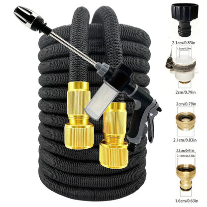 Expandable Garden Hose 25FT-150FT Magic Water Pipe for Home Garden Daily Watering High-Pressure Car Wash Cleaning Spray Gun