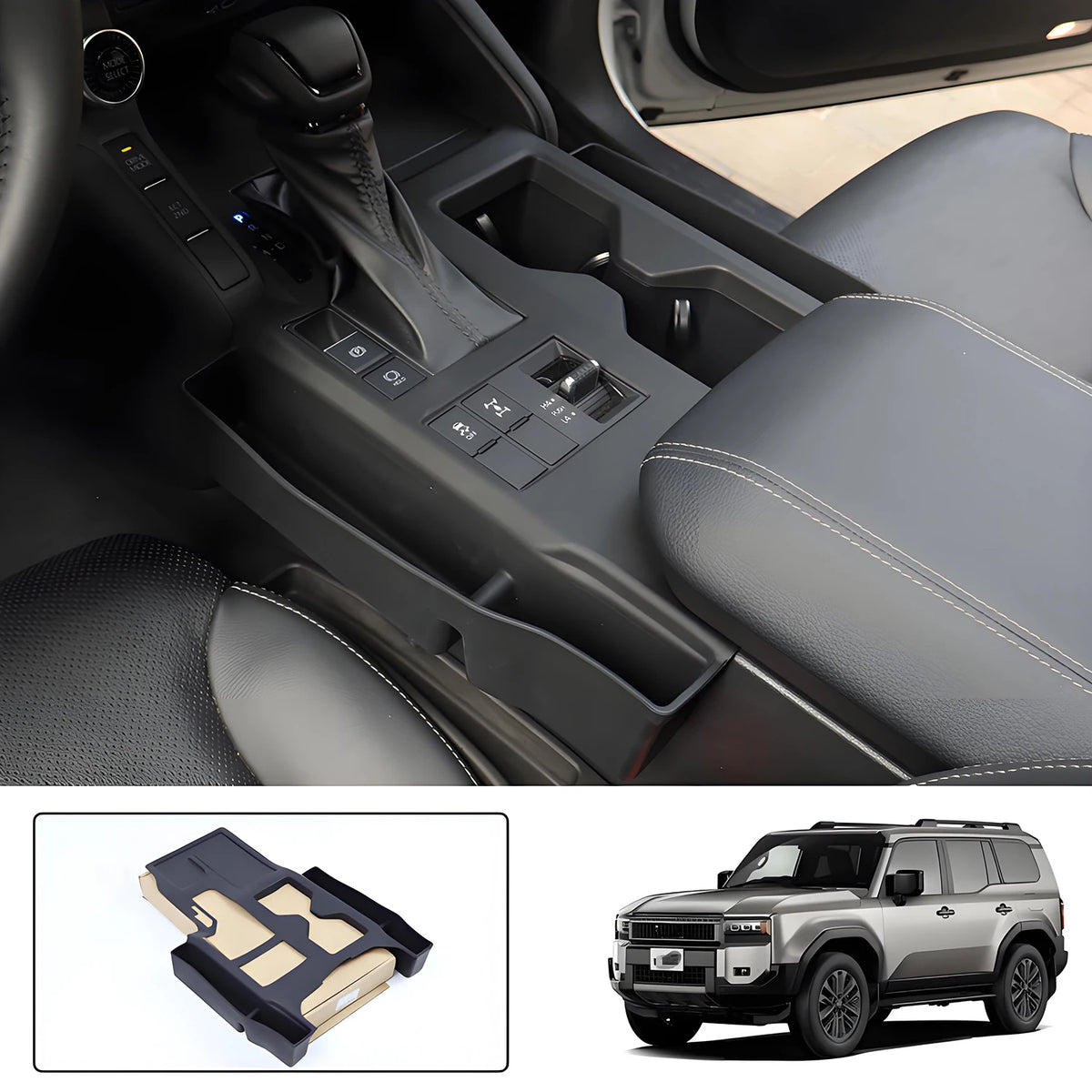 LHD RHD for Toyota Land Cruiser Prado J250 LC250 2024 2025 Silicone Gear Shift Panel Cover with Storage Box Console Organizer