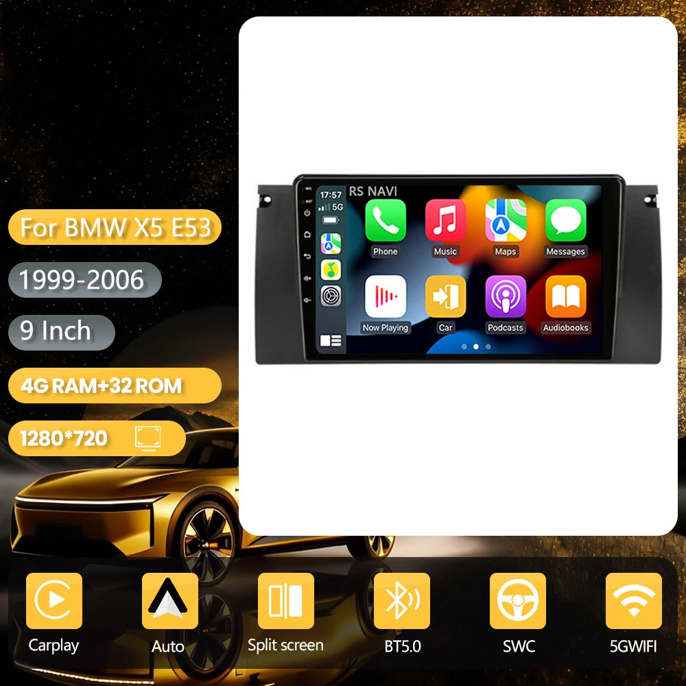 Android 16 Carplay Auto 2K Screen Car Radio Multimedia Player For BMW M5 E39 1995-2006 E53 X5 M5 2din Autoradio Stereo Head Unit