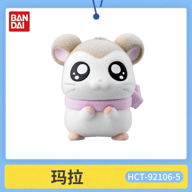 Bandai Genuine Hamtaro Hamster Collection Ornaments Anime Figure Model Kawaii Doll 6pcs Desktop Decoration Collection Toys Gifts