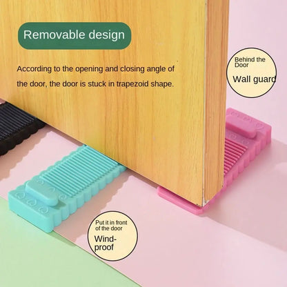 Safety Silicone Door Stop Stoppers Block Wedge Doorstops Door Stopper Home Office Door Rear Retainer Anti-collision Stop