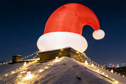 8.2FT Christmas Inflatable Santa Hat Blow up Yard Outdoor Decoration with Built in LED Lights, Lighted Blow-up Funny Lawn Outsi