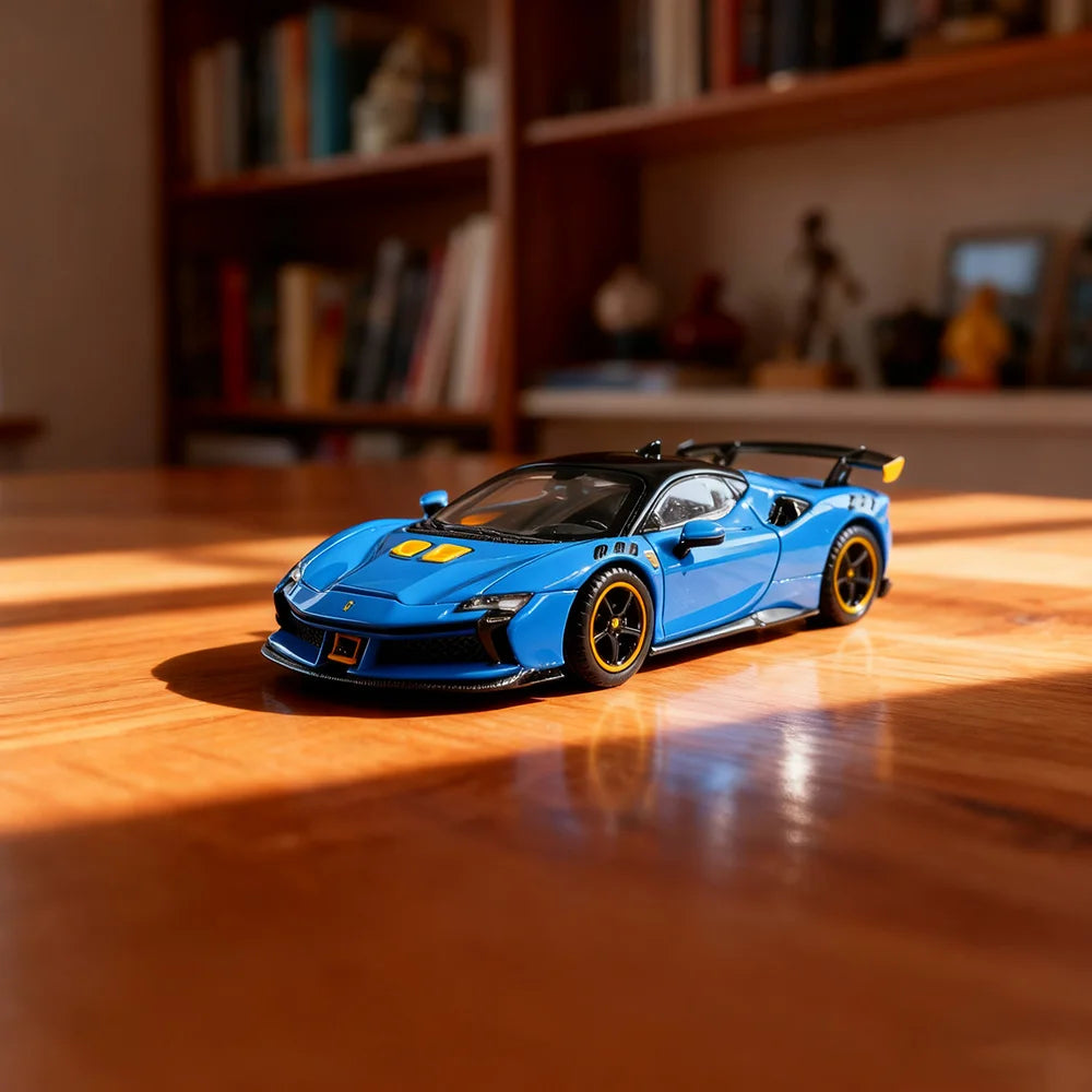 1:64 Diecast Alloy Supercar Model SF90-Style High-Simulation Mini Vehicle New Arrival Collectible Display Gift Toy