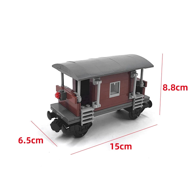 MOC Train Carriage Model, Rail Transport Vehicle, Coal Transport Vehicle, Rail Lift Pole Indicator Light, Train Accessories